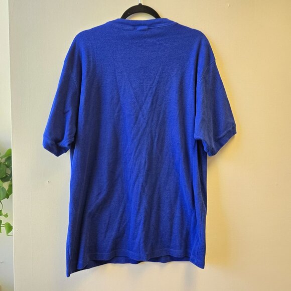 Vintage Disney Store Thermal Blue Tigger Embroidered Henley Shirt Mens L Short S - Picture 2 of 9